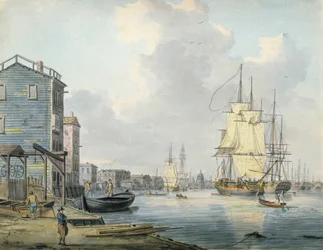 Themsen ved Rotherhithe, 1790-tallet,